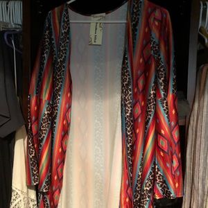 Southern stitch serape cheetah kimono